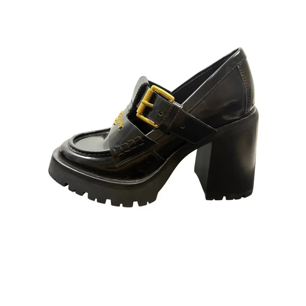 Alexander Wang Carter Platform Chunky Loafer Pump Leather Y2K Fall Statement 7.5
